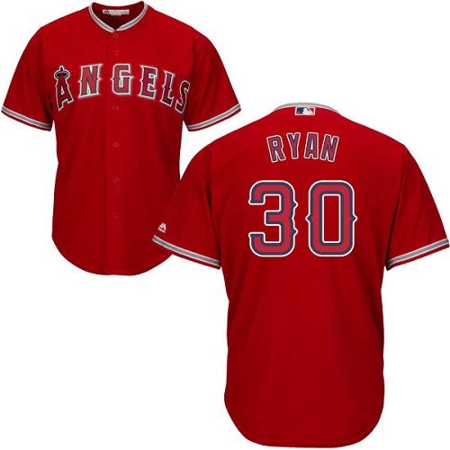 Angels #30 Nolan Ryan Red Cool Base Stitched Youth MLB Jersey - Click Image to Close